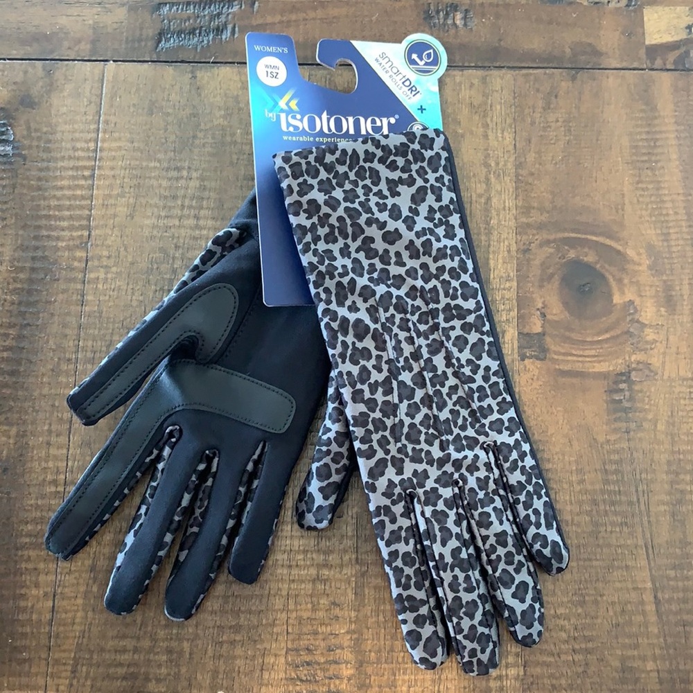 Women's Isotoner Grey Leopard smartDRI smarTOUCH Style 219T1